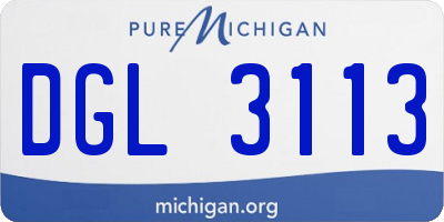 MI license plate DGL3113