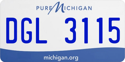 MI license plate DGL3115