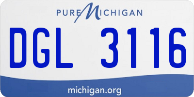 MI license plate DGL3116