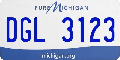 MI license plate DGL3123