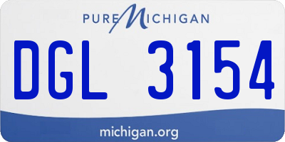 MI license plate DGL3154