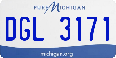 MI license plate DGL3171