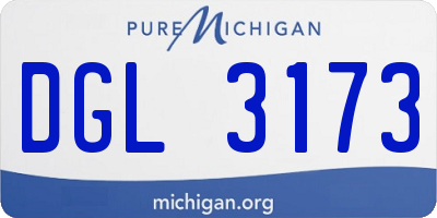 MI license plate DGL3173