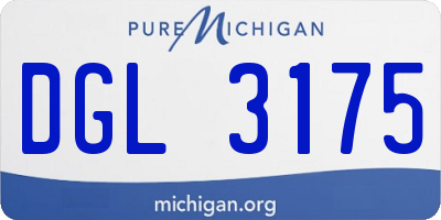 MI license plate DGL3175