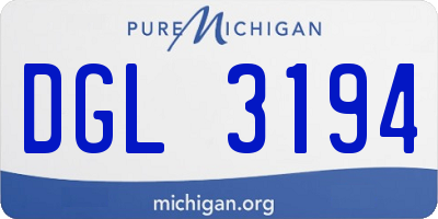 MI license plate DGL3194