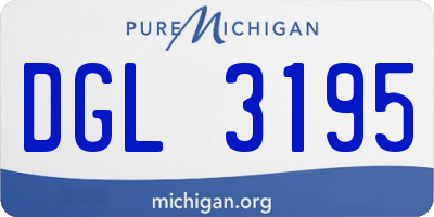 MI license plate DGL3195