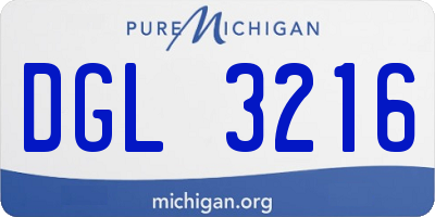 MI license plate DGL3216