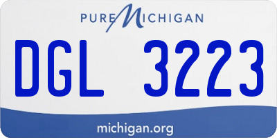 MI license plate DGL3223