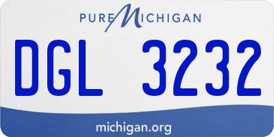 MI license plate DGL3232