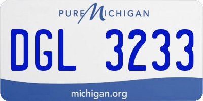 MI license plate DGL3233