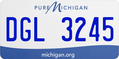 MI license plate DGL3245