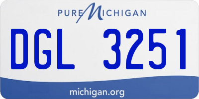 MI license plate DGL3251