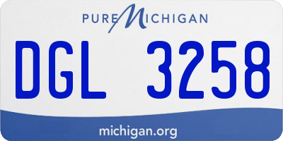 MI license plate DGL3258