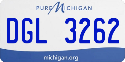 MI license plate DGL3262