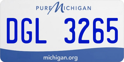 MI license plate DGL3265