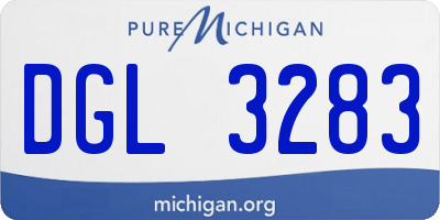 MI license plate DGL3283
