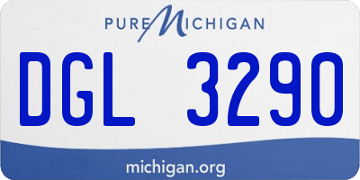 MI license plate DGL3290