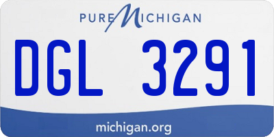 MI license plate DGL3291