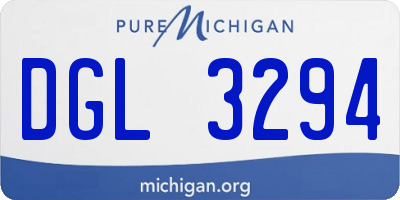 MI license plate DGL3294