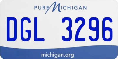 MI license plate DGL3296