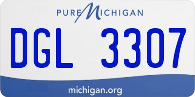 MI license plate DGL3307