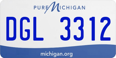 MI license plate DGL3312
