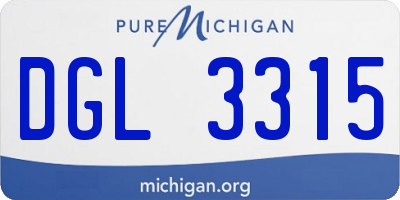 MI license plate DGL3315