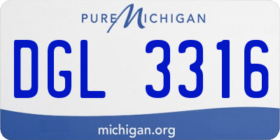 MI license plate DGL3316