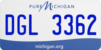 MI license plate DGL3362