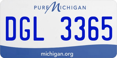 MI license plate DGL3365