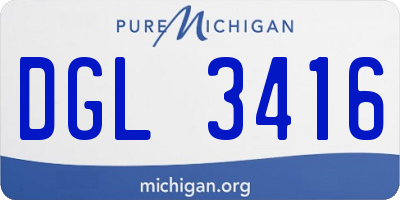 MI license plate DGL3416
