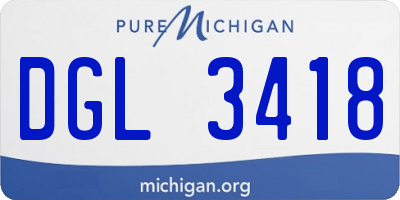 MI license plate DGL3418