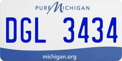 MI license plate DGL3434