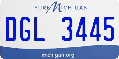 MI license plate DGL3445