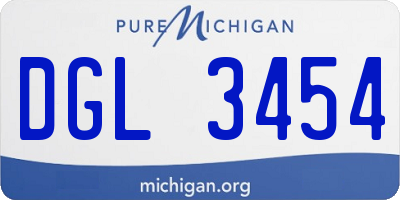MI license plate DGL3454