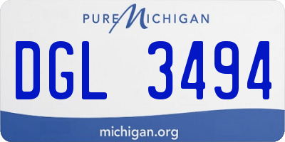 MI license plate DGL3494