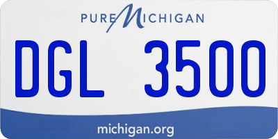 MI license plate DGL3500