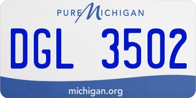 MI license plate DGL3502