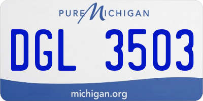 MI license plate DGL3503