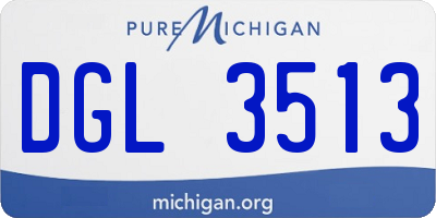 MI license plate DGL3513