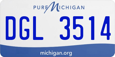 MI license plate DGL3514