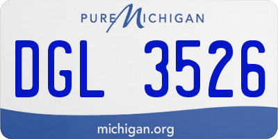 MI license plate DGL3526