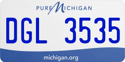 MI license plate DGL3535