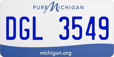 MI license plate DGL3549