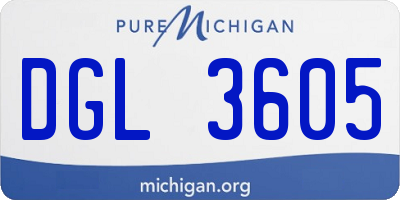 MI license plate DGL3605