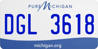MI license plate DGL3618