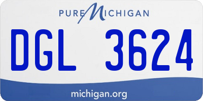 MI license plate DGL3624