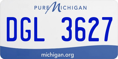 MI license plate DGL3627