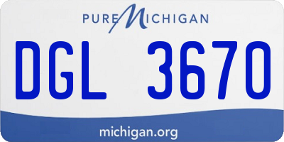 MI license plate DGL3670