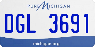MI license plate DGL3691